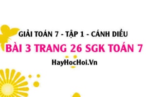 Giải bài 3 trang 26 Toán 7 Tập 1 SGK Cánh Diều